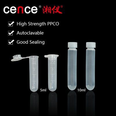 5ml 및 10ml의 PPCO로 만든 초고속 원심분리관 튜브